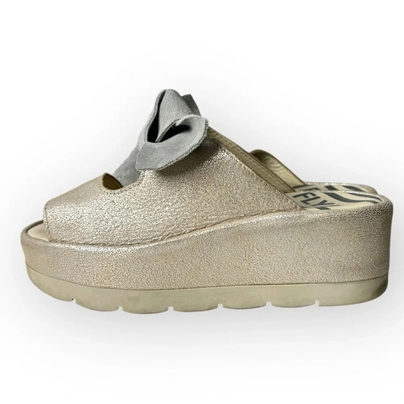 Fly London Bade  Bow Mule Pearl/Concrete 36 - Picture 2 of 10